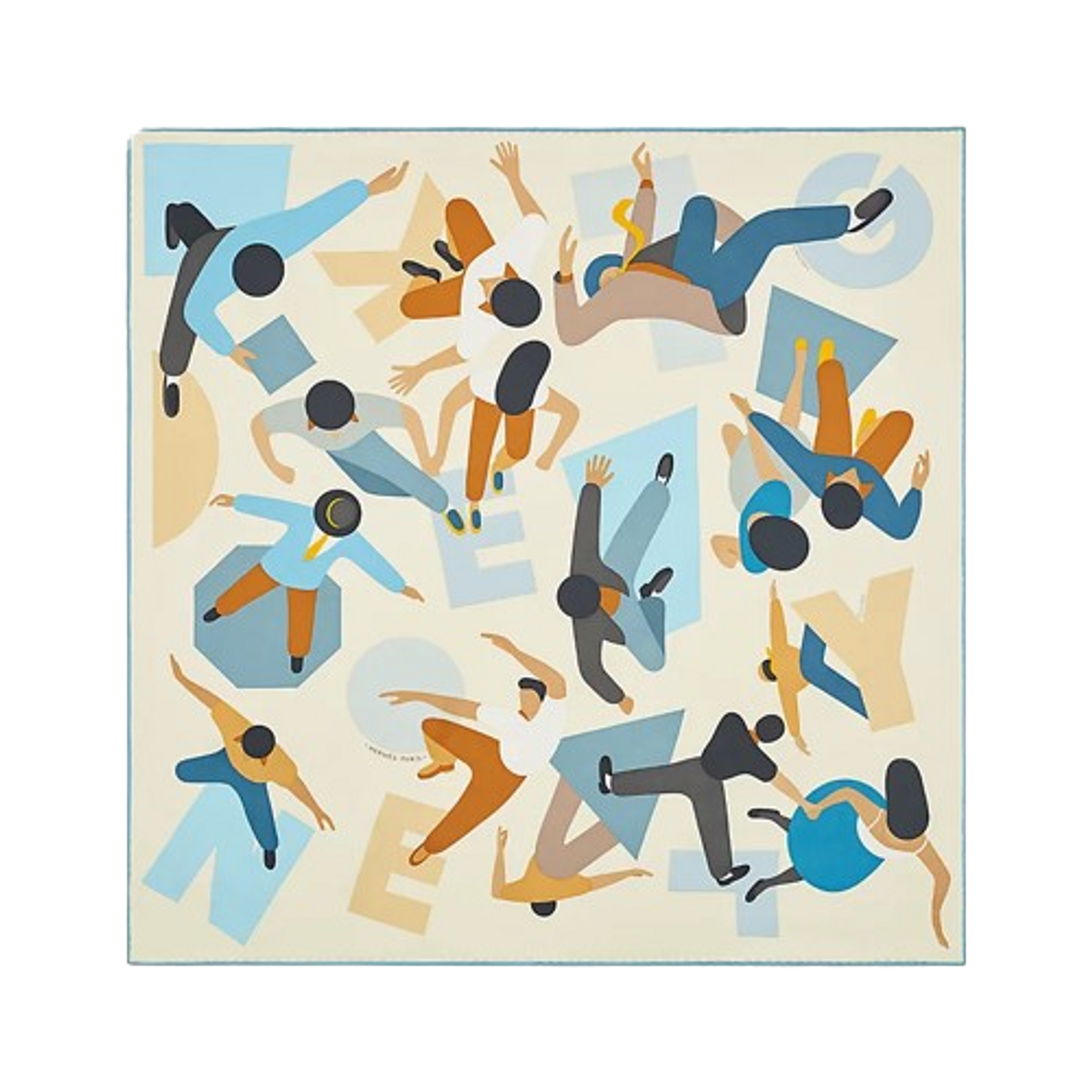 Hermes Beige Hommage a Gene Kelly Scarf