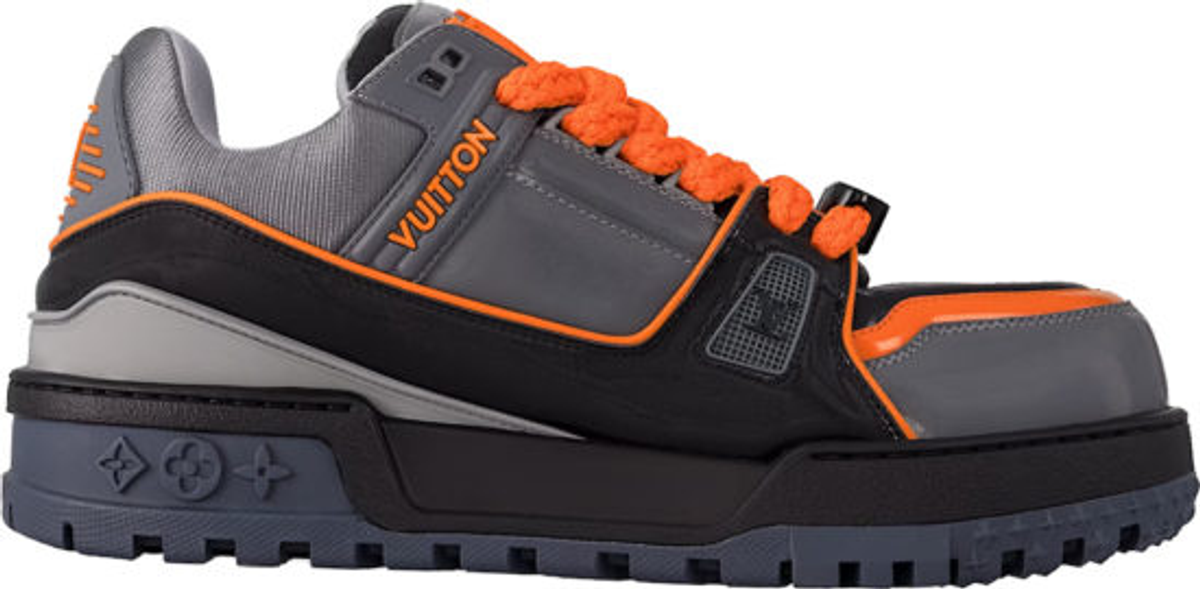 Louis Vuitton Grey Black And Orange LV Trainer Maxi Sneakers