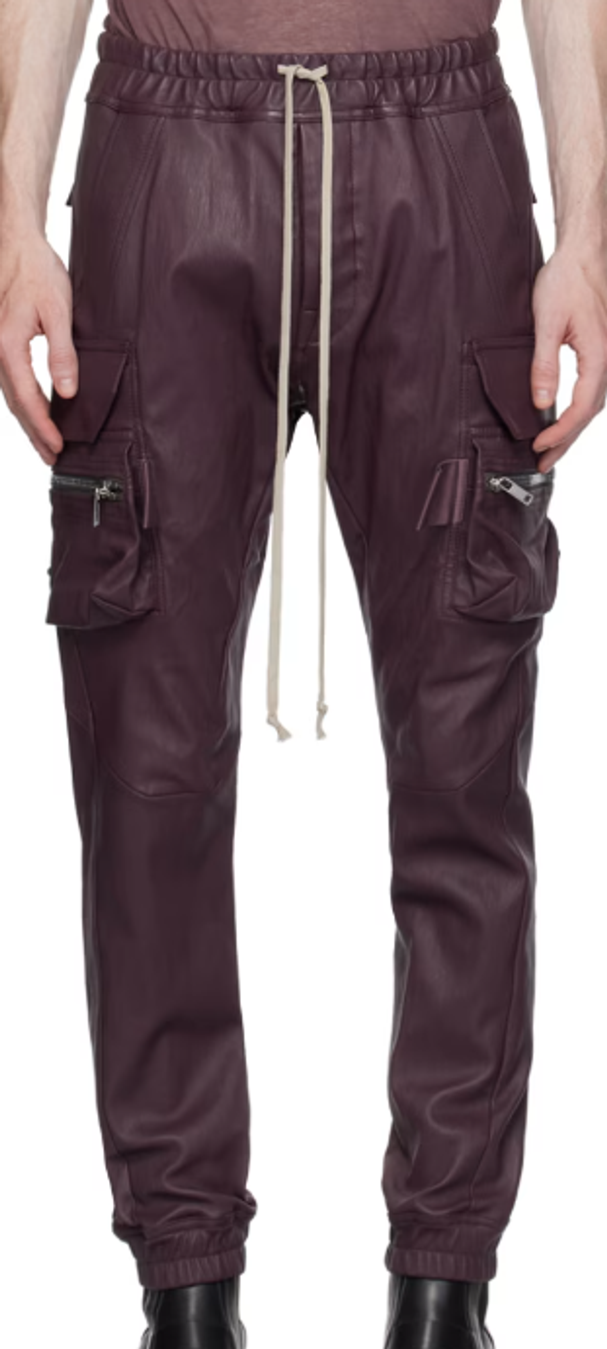 Rick Owens Purple Mastodon Leather Pants