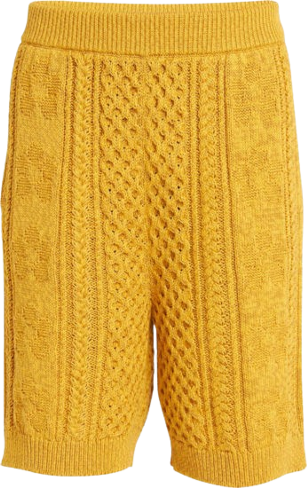 Marni Maize Yellow Cable-Knit Shorts