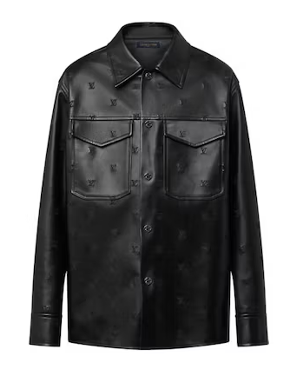 Louis Vuitton Black Leather Allover-LV Overshirt