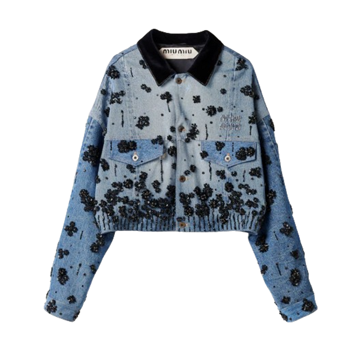 Miu Miu Embellished Denim Trucker Jacket