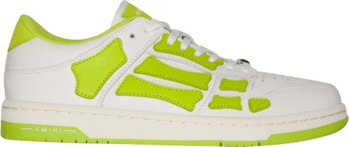 Amiri White & Lime Green Skel Top Sneakers