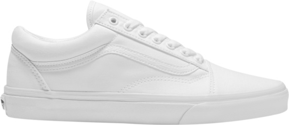 Vans White Canvas Old Skool Low Sneakers