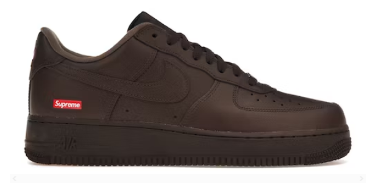 Supreme × Nike Baroque Brown Air Force 1 Low Sneakers