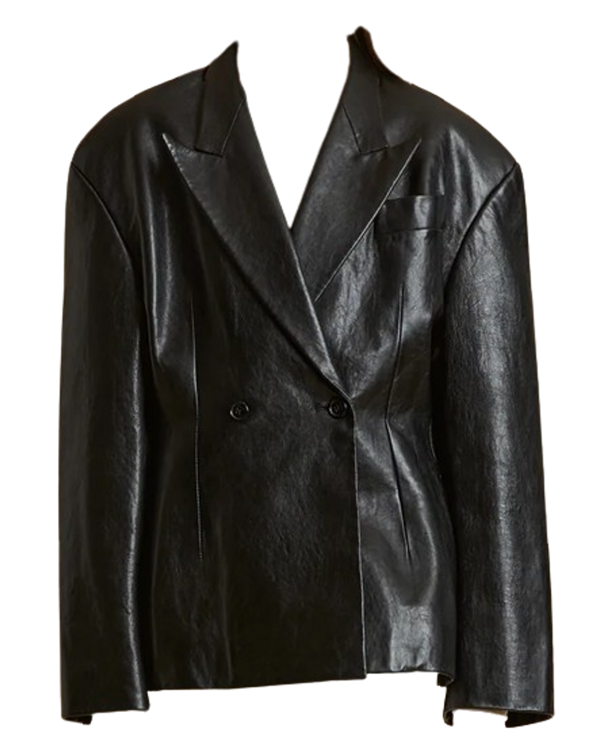 Khaite Black Leather Conne Blazer