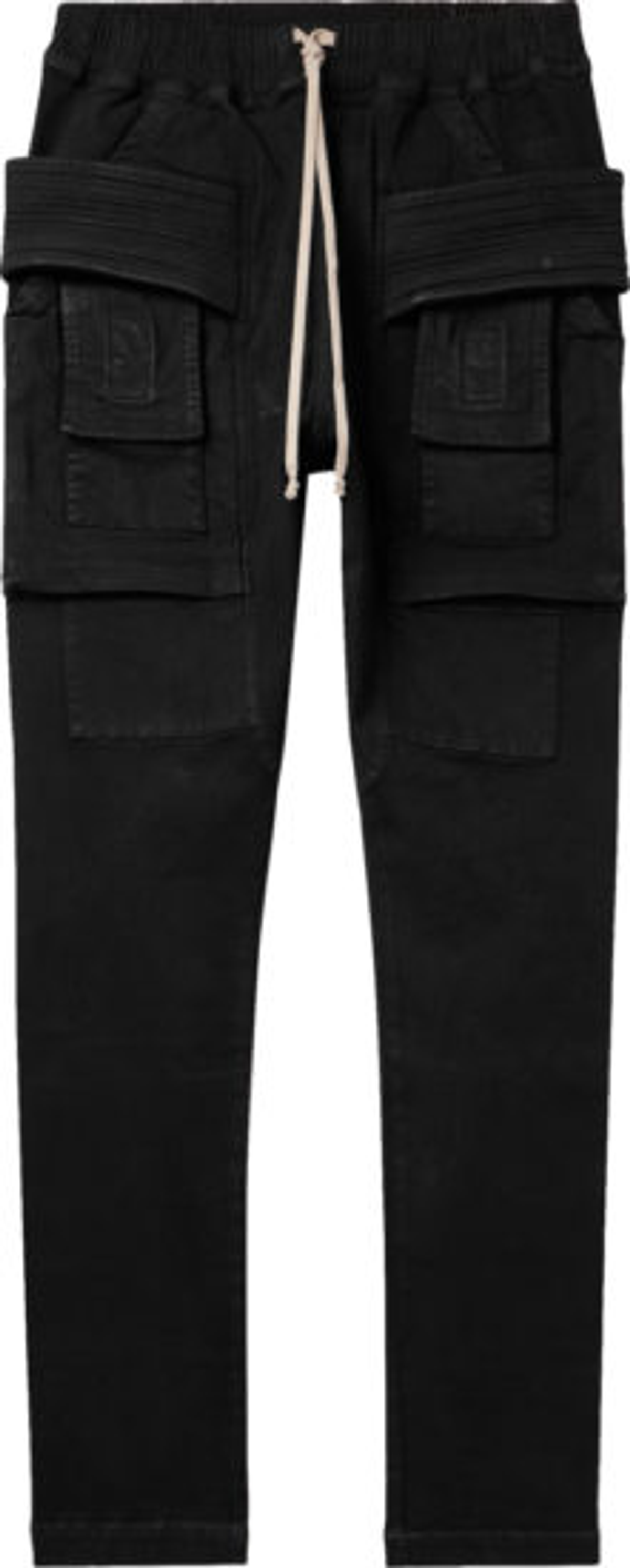 Rick Owens Black Cotton Creatch Cargo Pants