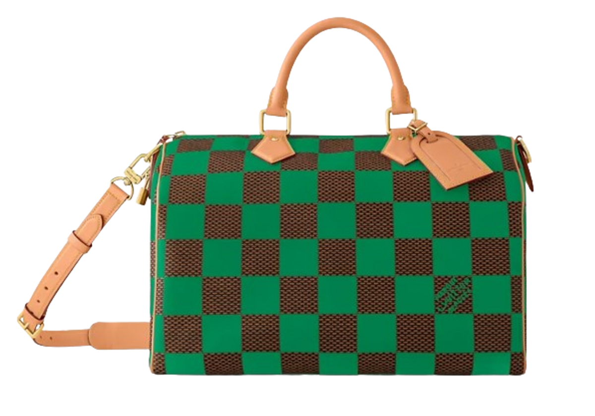 Louis Vuitton Green Speedy 40 Bandouliere Damier Pop Bag