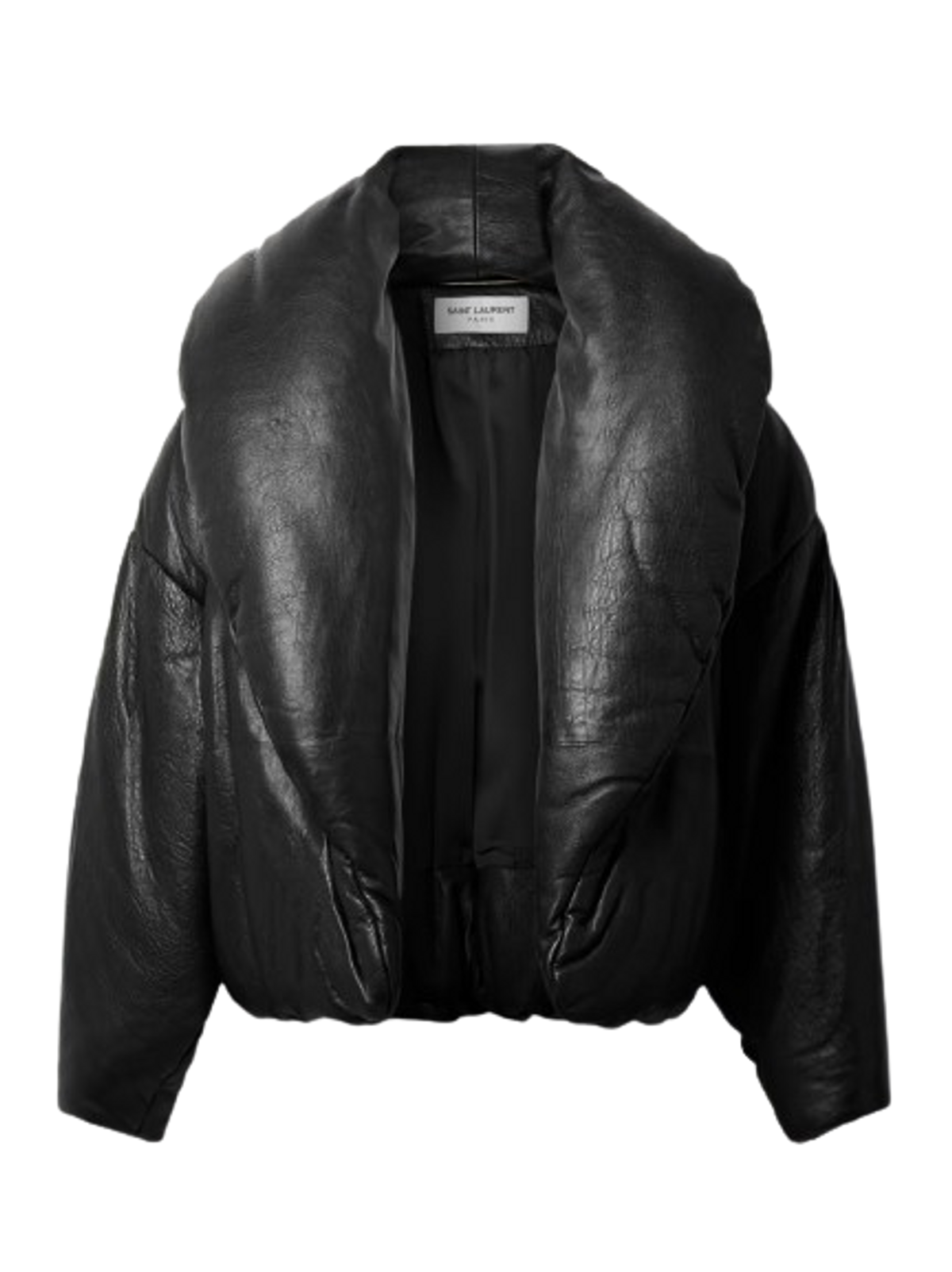Saint Laurent Black Padded Textured-leather Jacket