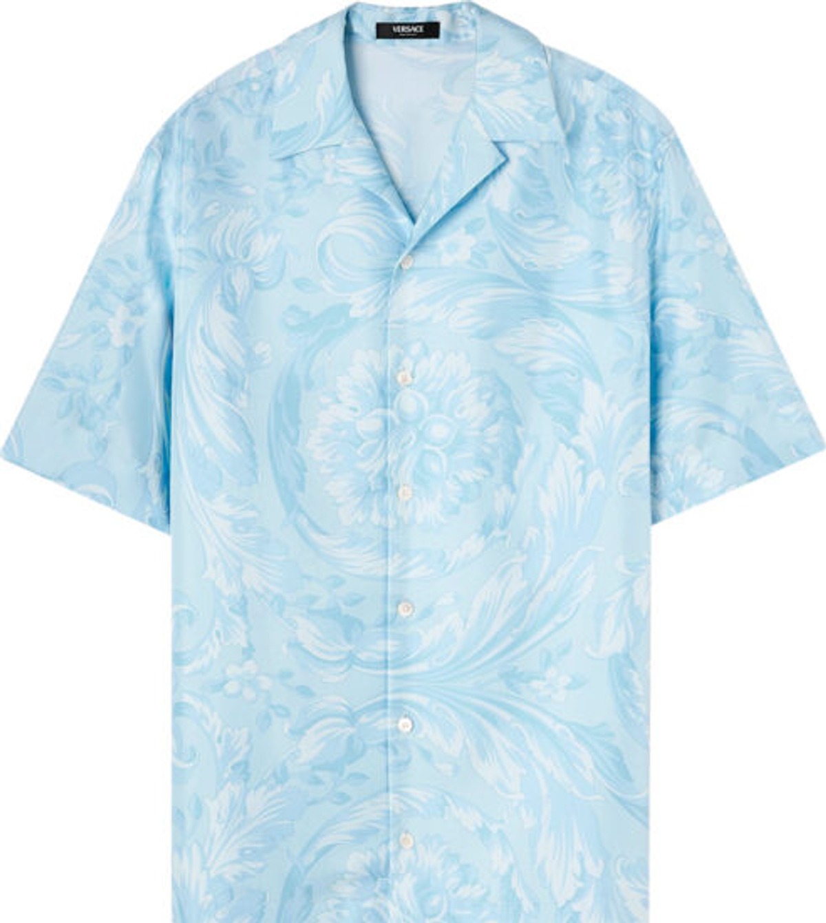 Versace Light Blue Macro Barocco Shirt