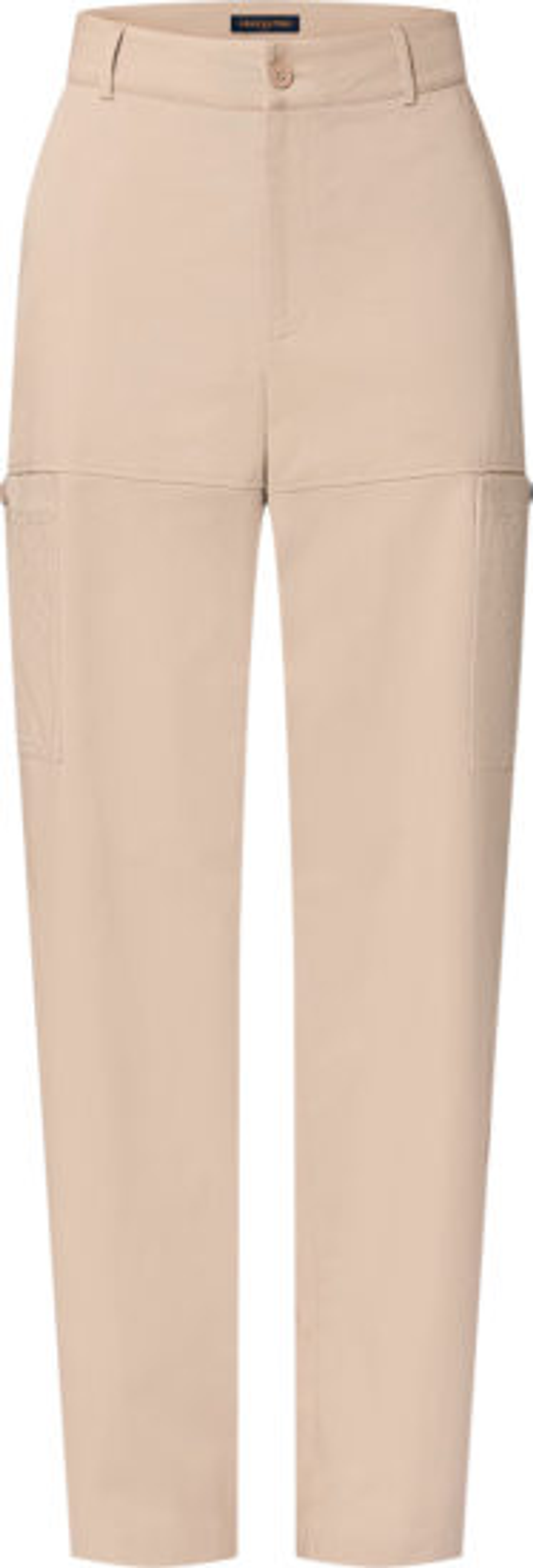 Louis Vuitton Beige Flocked Monogram-Pocket Pants