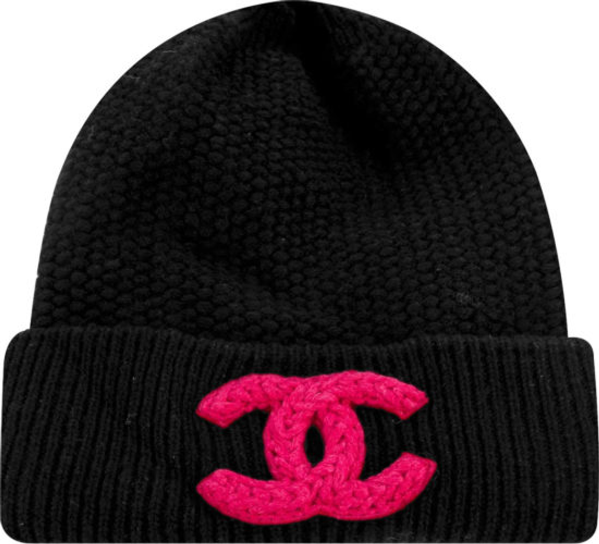 Chanel Black And Hot Pink-CC Beanie