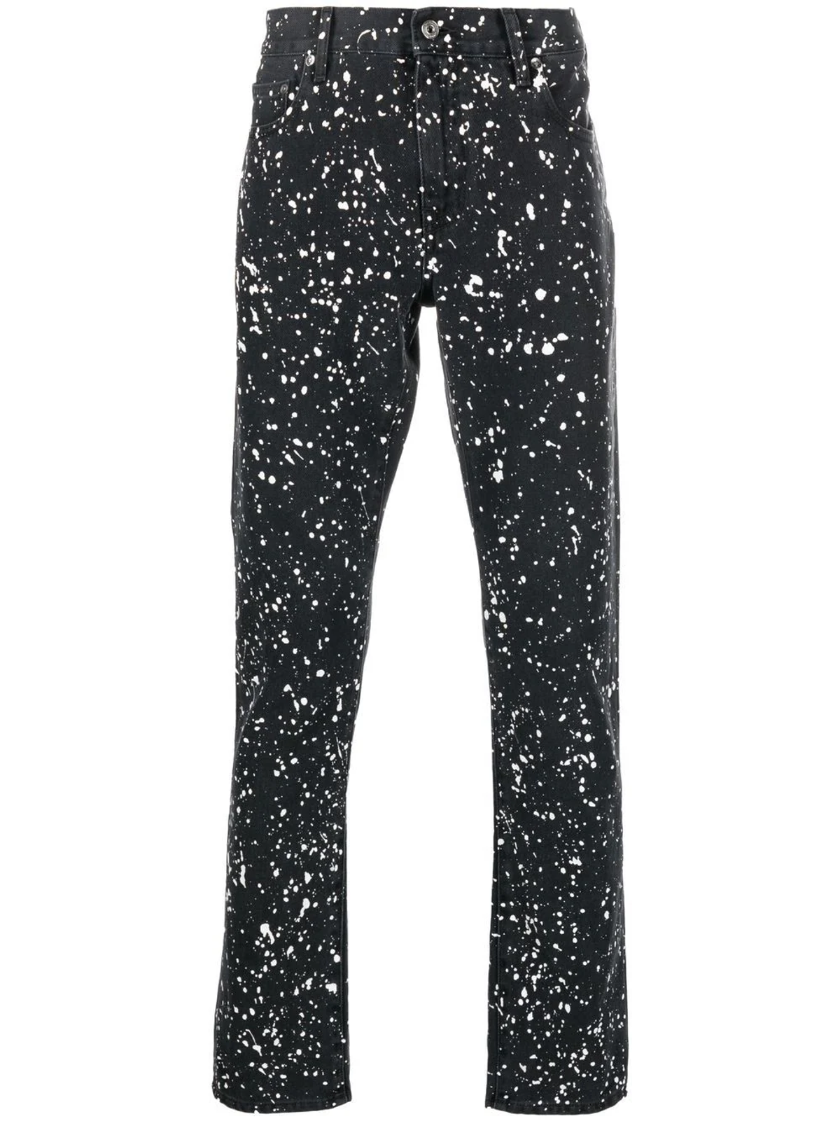 Off-White Black Paint Effect Print Skinny Jeans