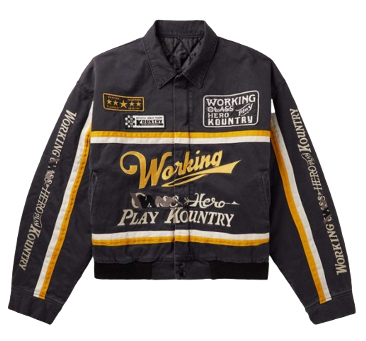 Kapital Cropped Appliqued Embroidered Padded Cotton-Twill Jacket