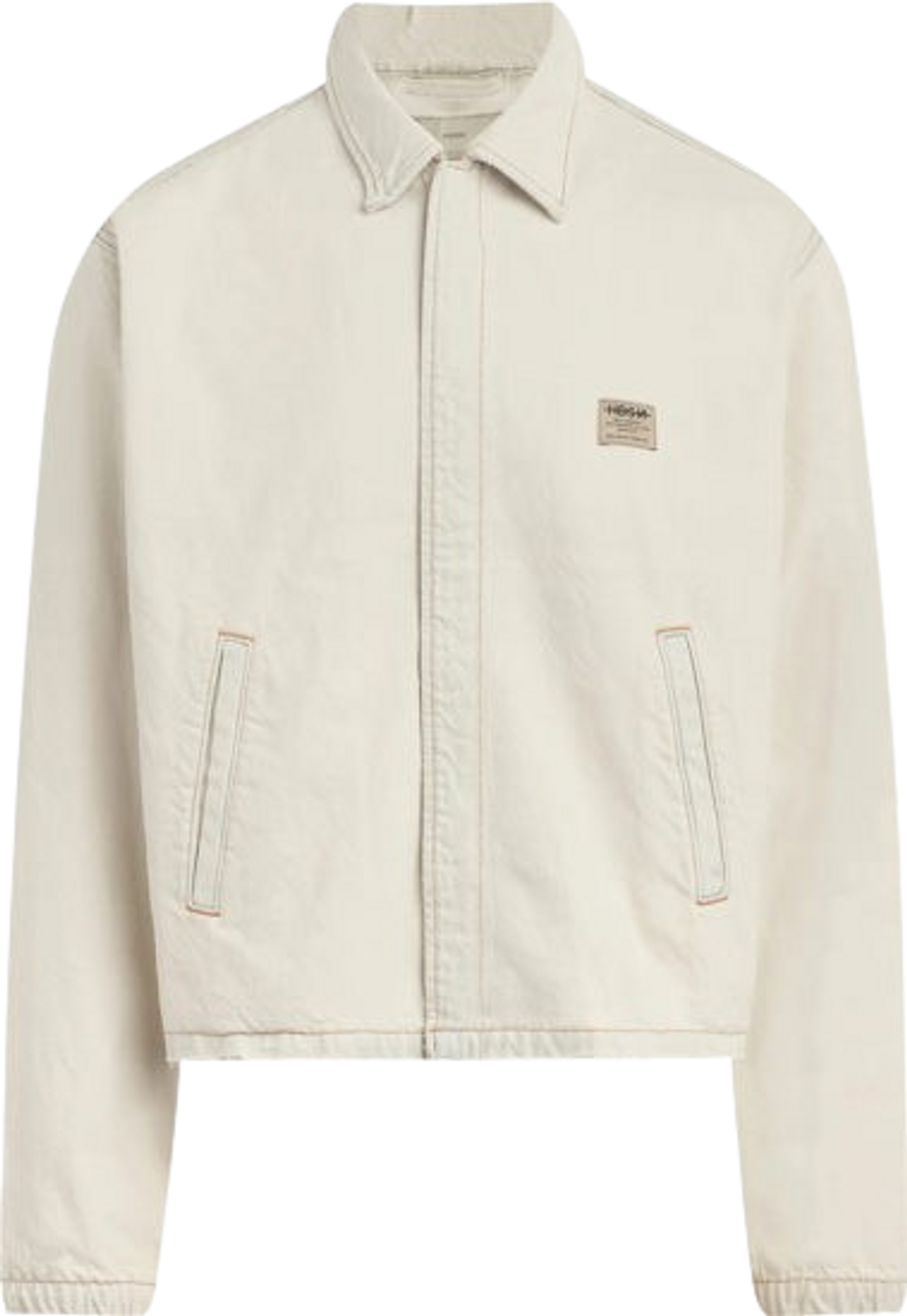 Hudson Light Beige Frayed Hem Cropped Jacket