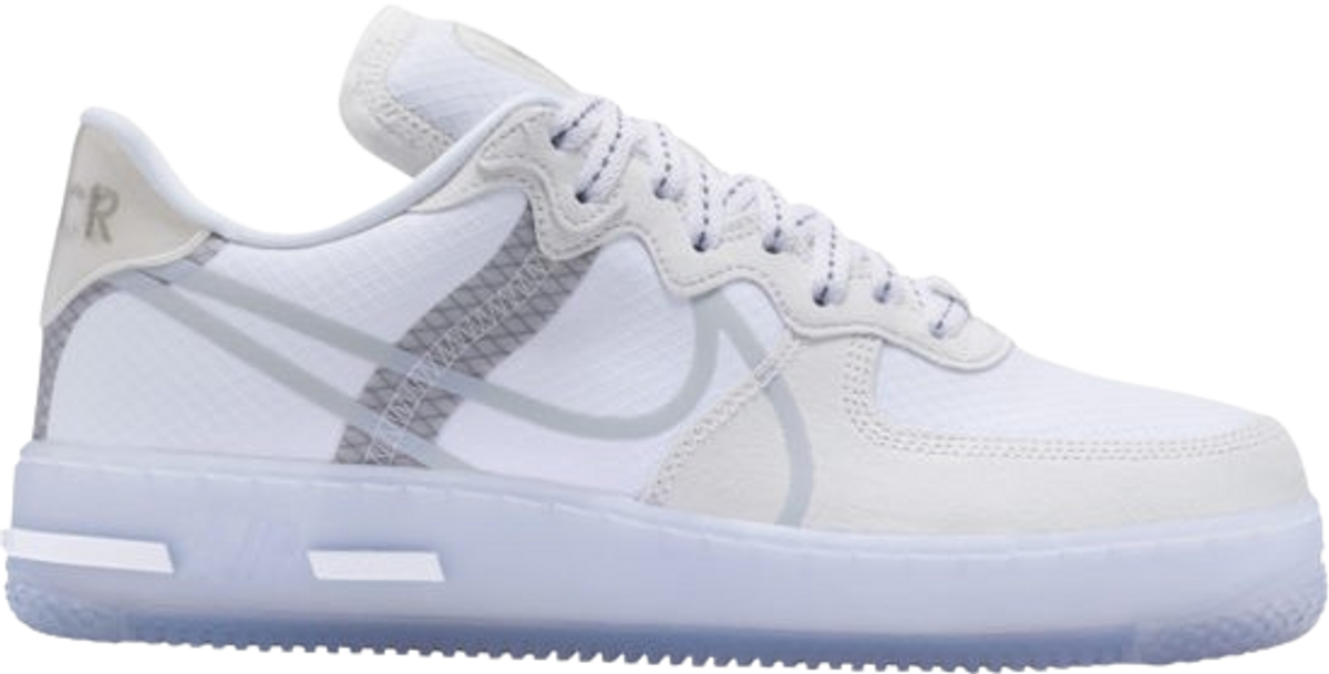 Nike Air Force 1 React White Ice Sole Sneakers