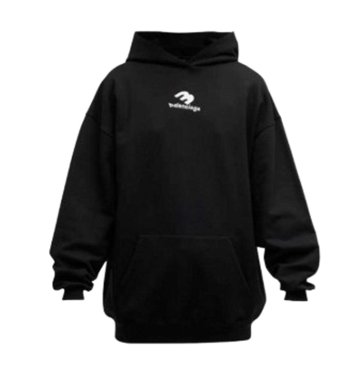 Balenciaga Black Hand Drawn 3b Logo Hoodie