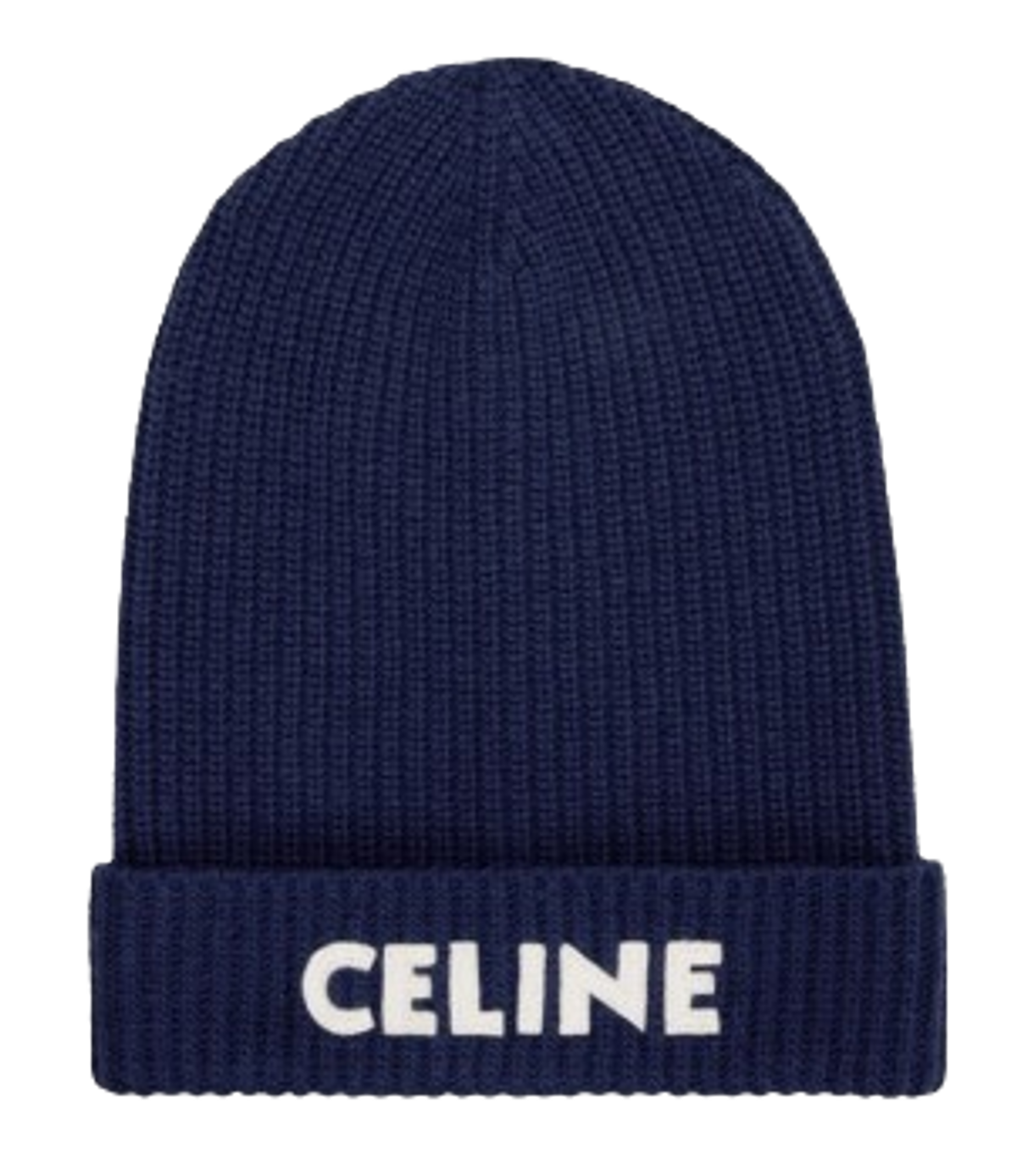 Celine Navy Ribbel Wool Beanie