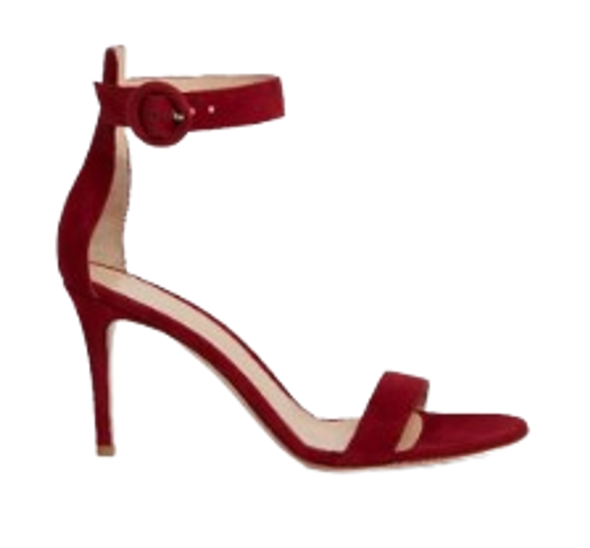 Gianvito Rossi Red Portofino Ankle Strap Suede Sandals