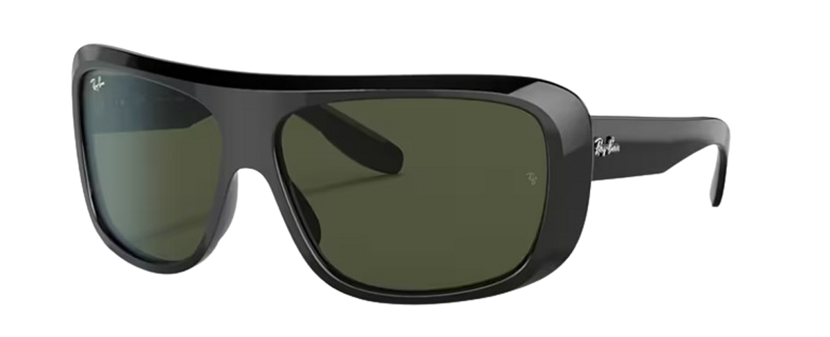Ray-Ban Black Frame Green Lenses Blair Sunglasses