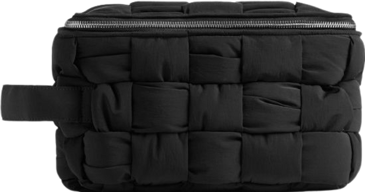 Bottega Veneta Black Padded Intreccio Toiletry Bag