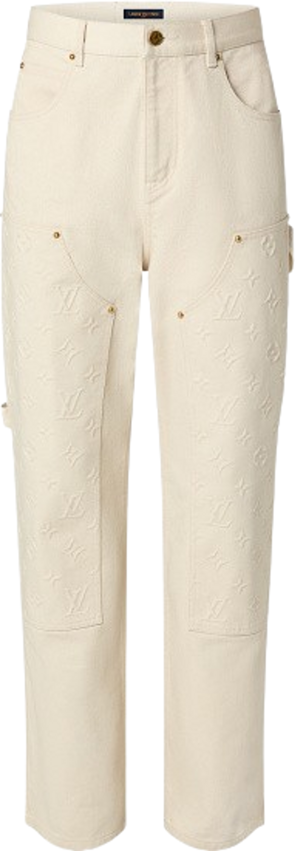 Louis Vuitton Cream Monogram Workwear Jeans
