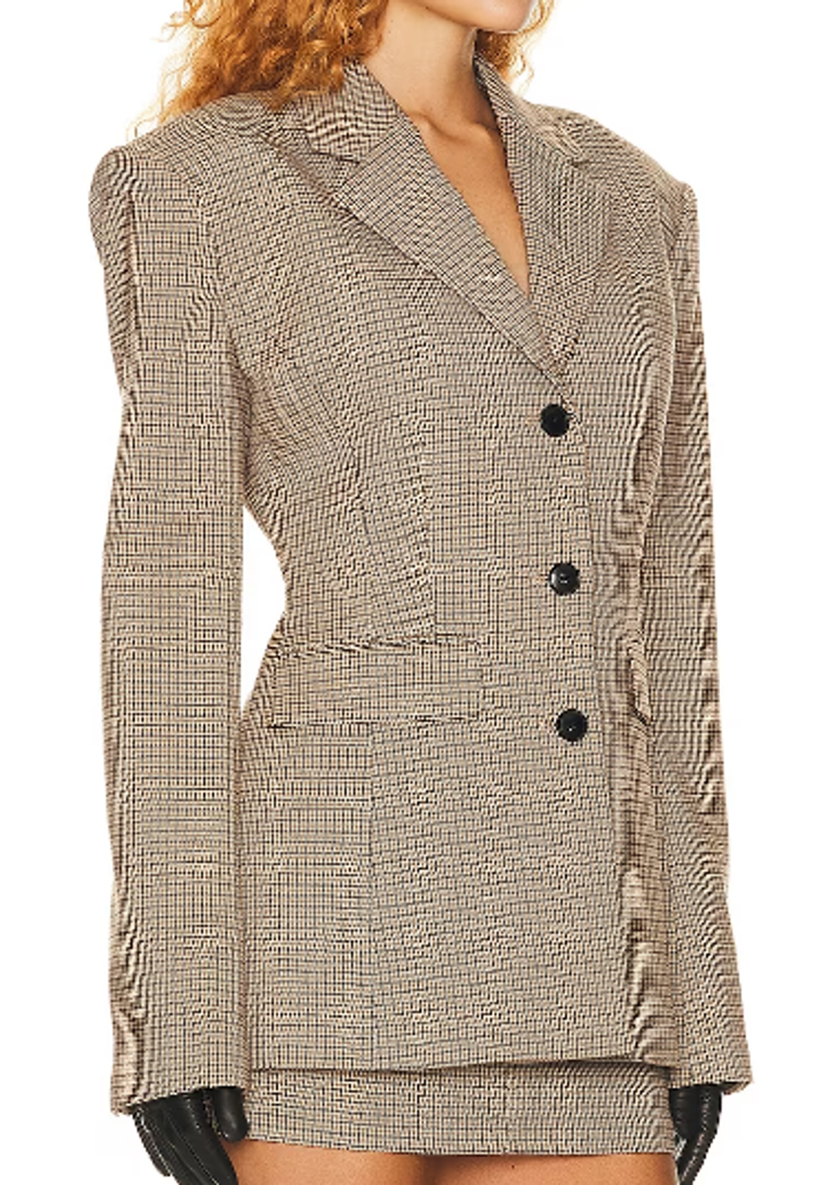 Helsa Studio Cafe Plaid S Curve Jacket In