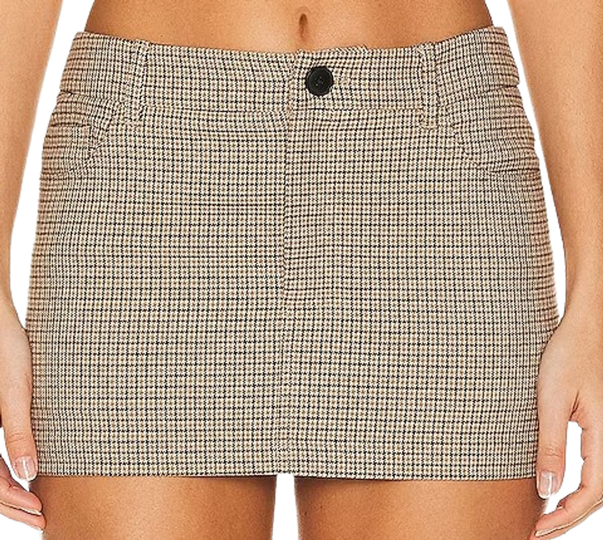 Helsa Studio Cafe Plaid Trouser Mini Skirt