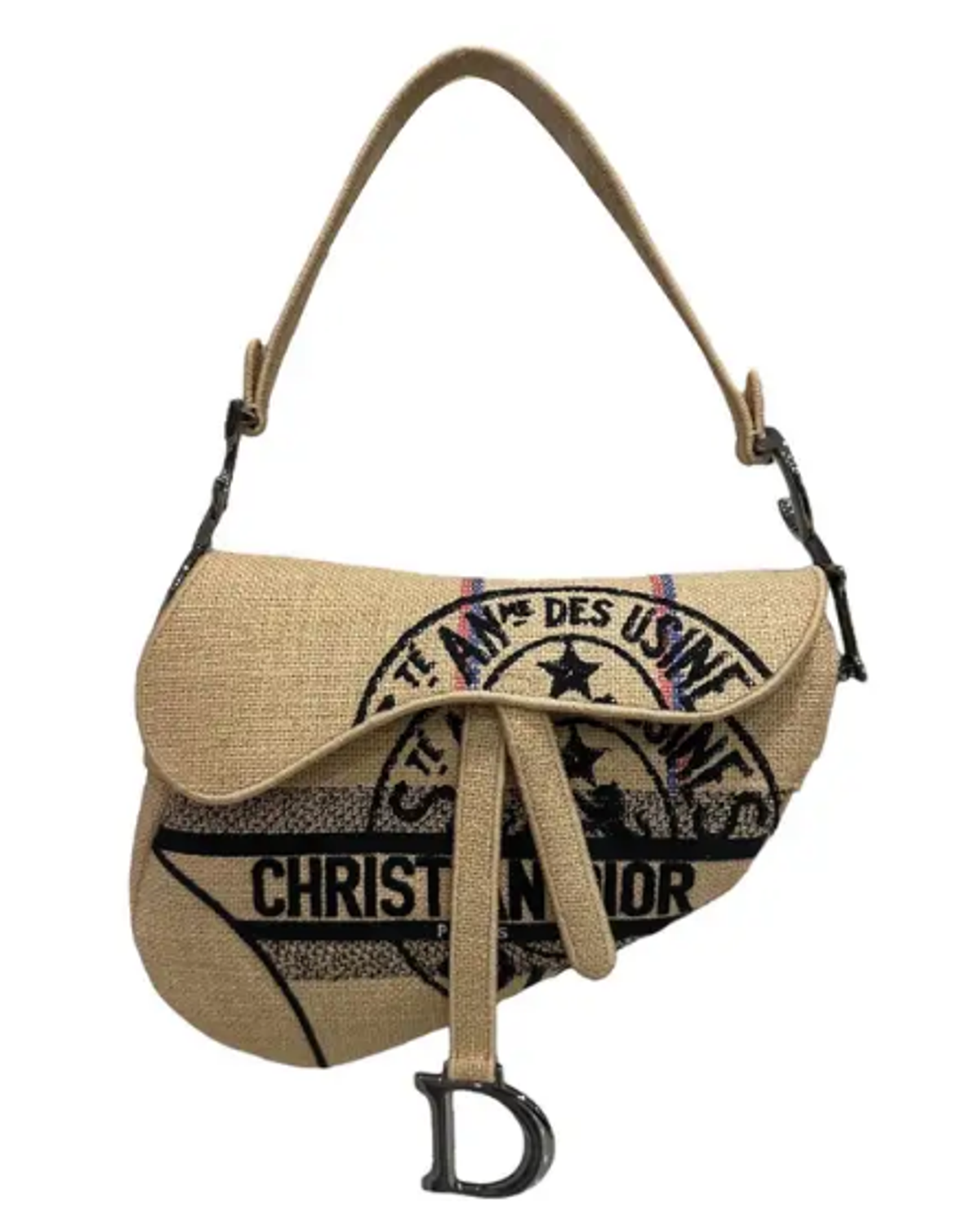 Dior Borsa A Spalla Saddle Rafia Bag