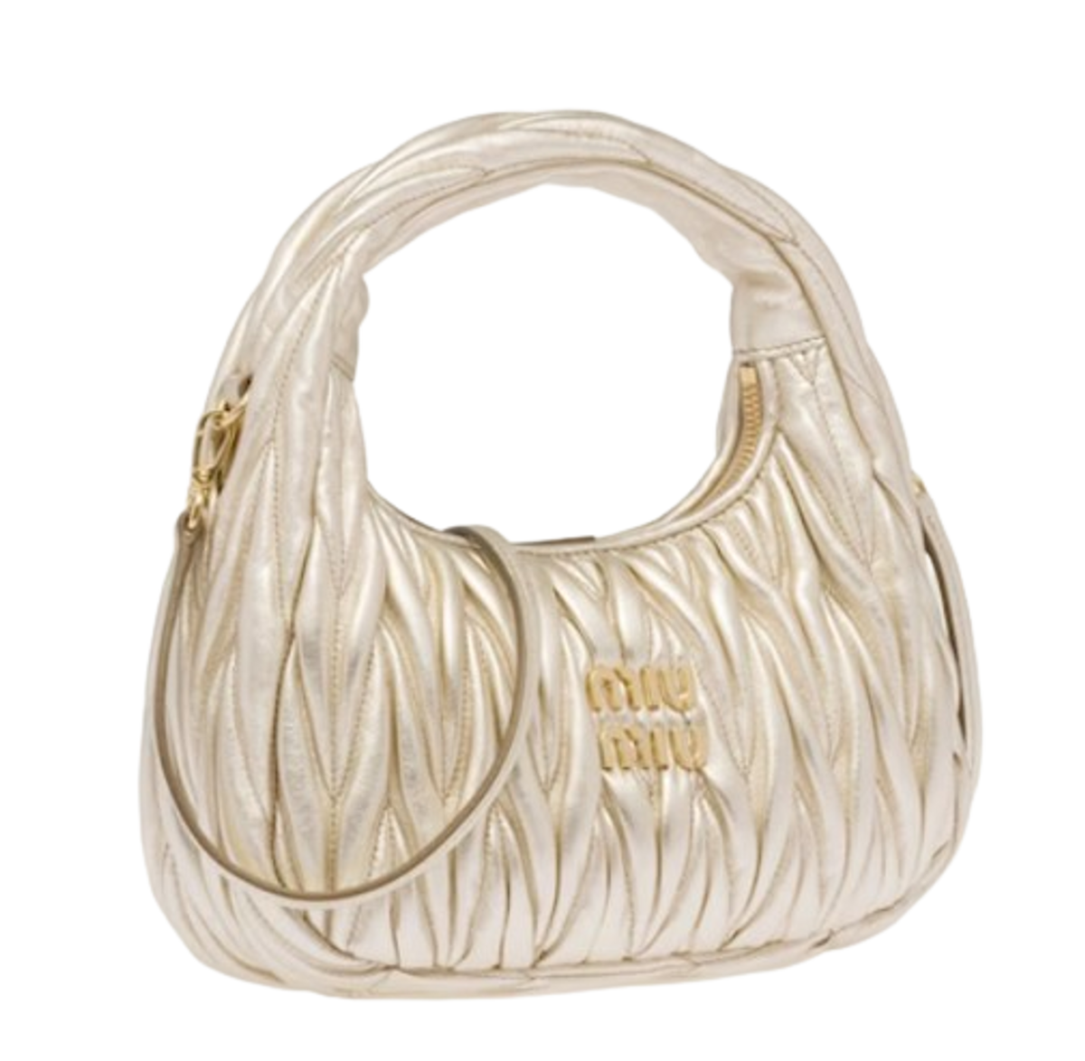 Miu Miu Wander Matelasse Nappa Leather Hobo Bag