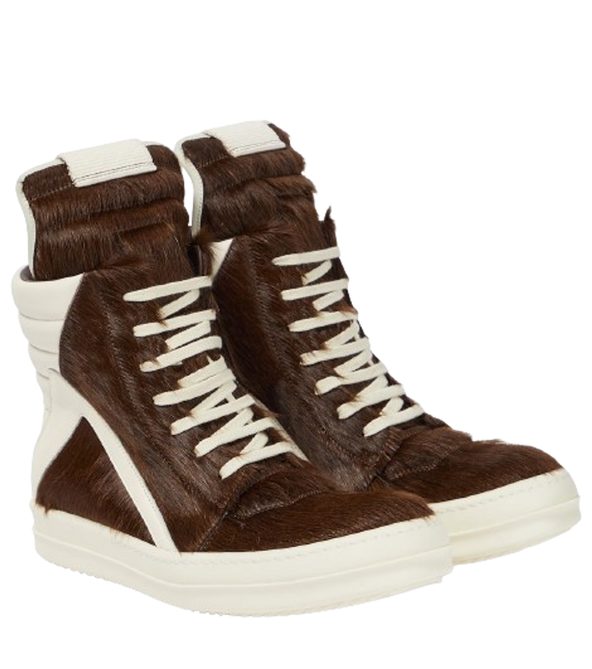 Rick Owens Brown Geobasket Leather High-top Sneakers