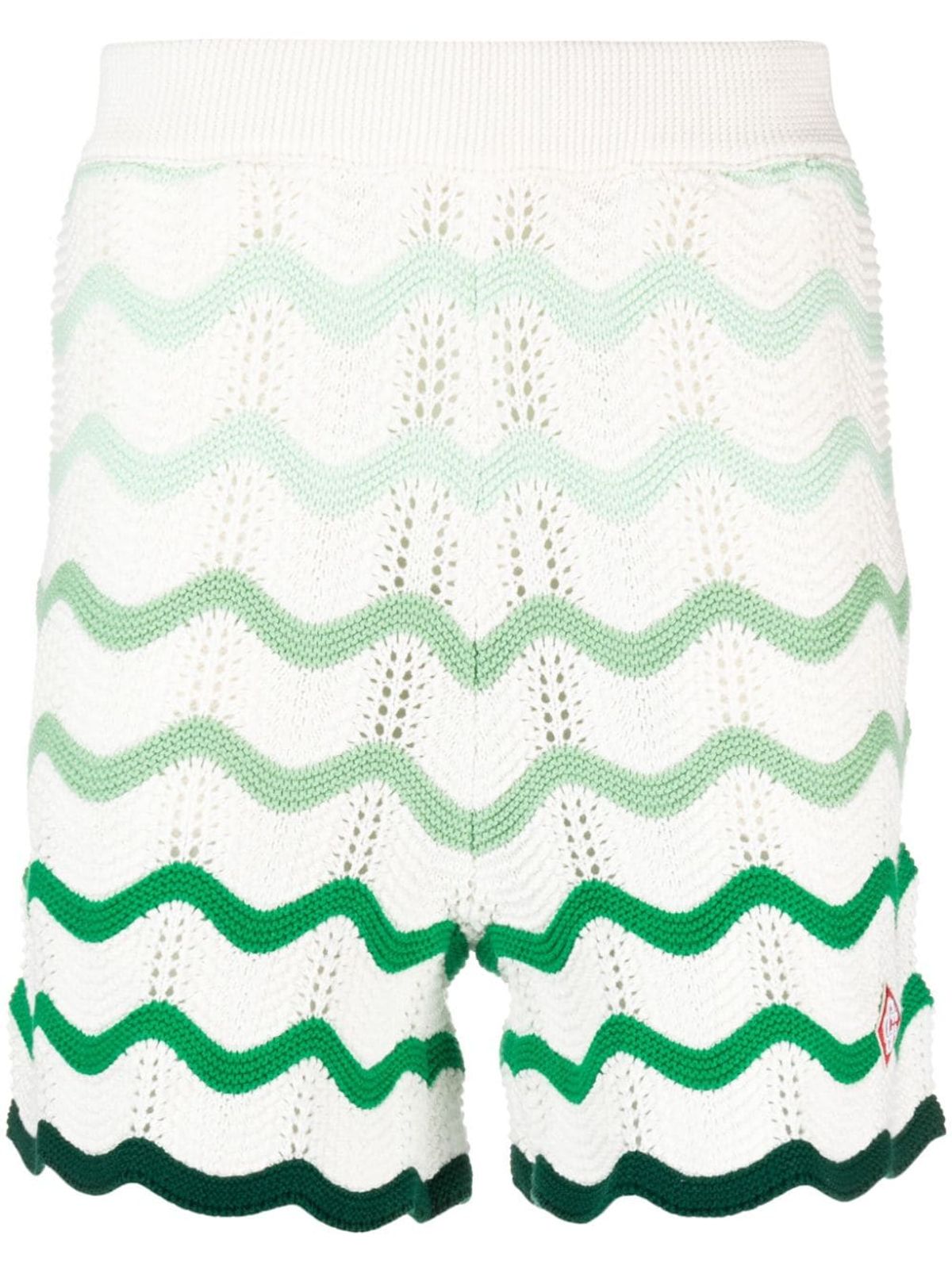 Casablanca Ombre Wave Cotton Crochet Shorts