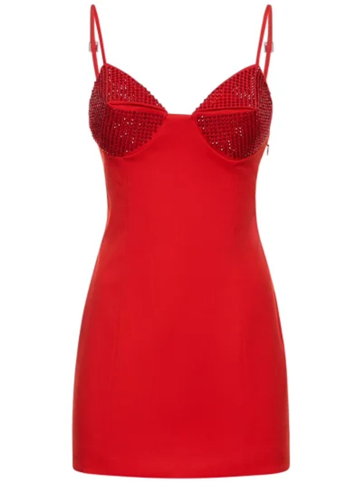 Area Embellished Stretch Wool Mini Dress