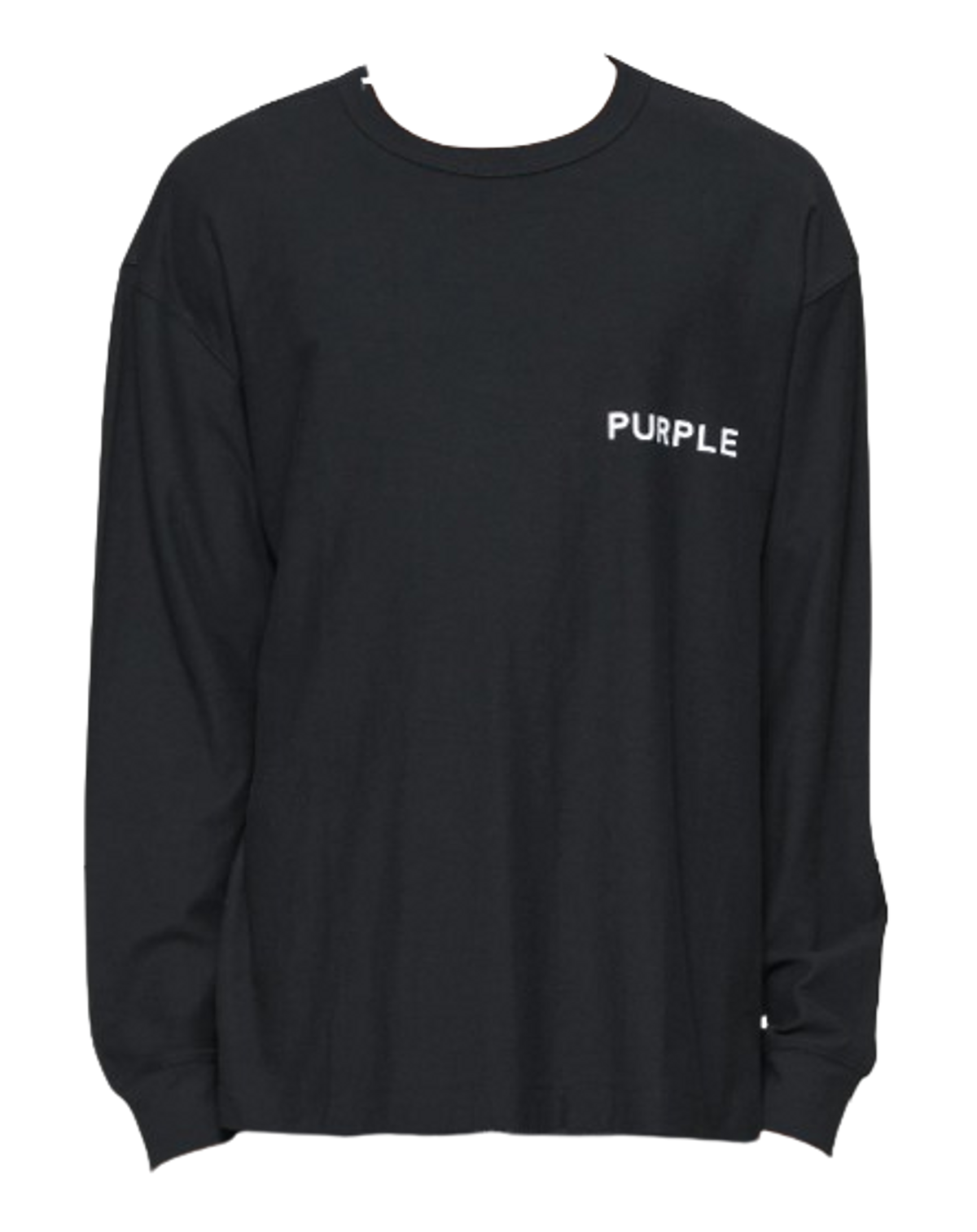 Purple Brand Black Wordmark Repeat Long Sleeve T-Shirt