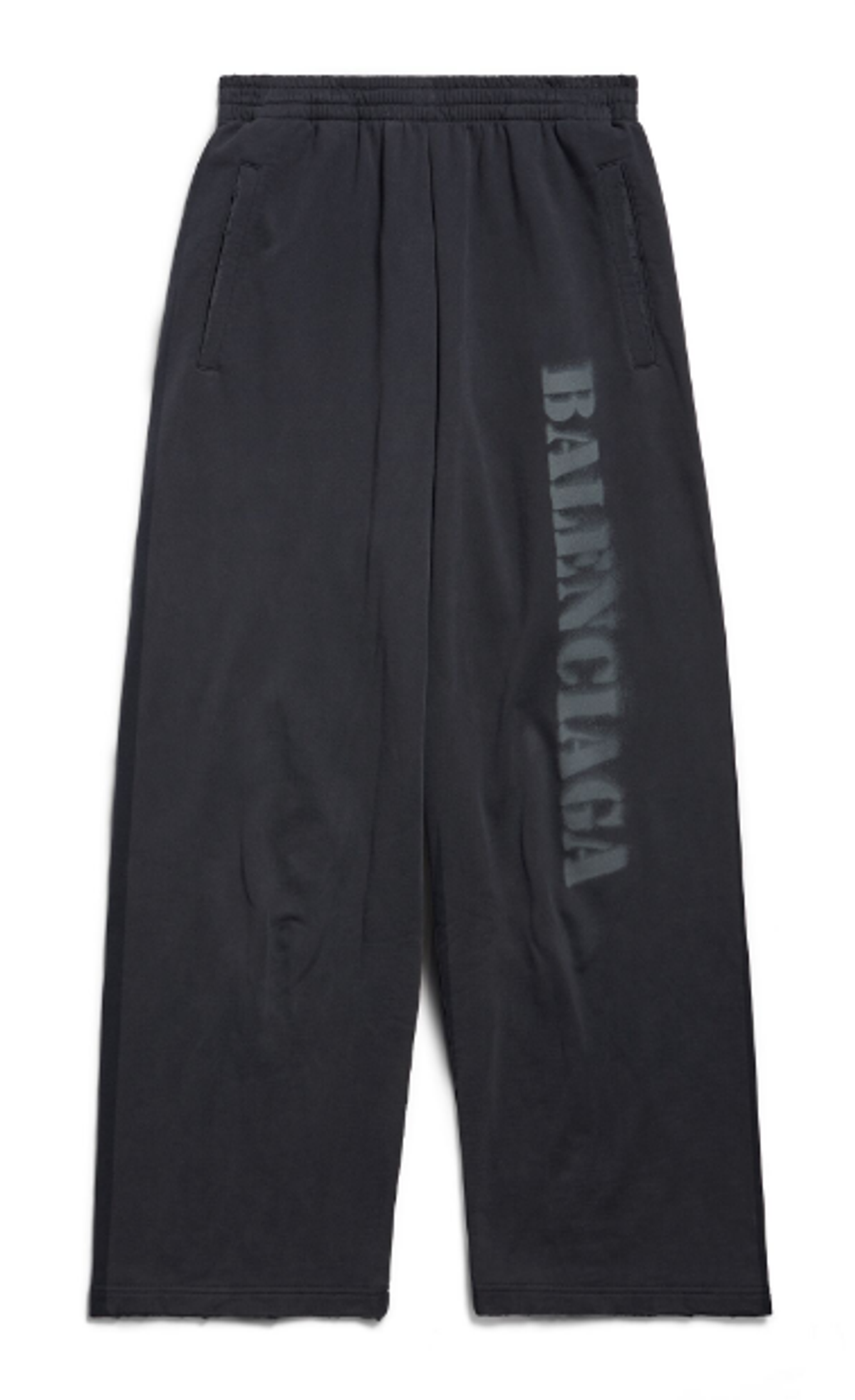 Balenciaga Black And Dark Grey Stencil Type Baggy Sweatpants