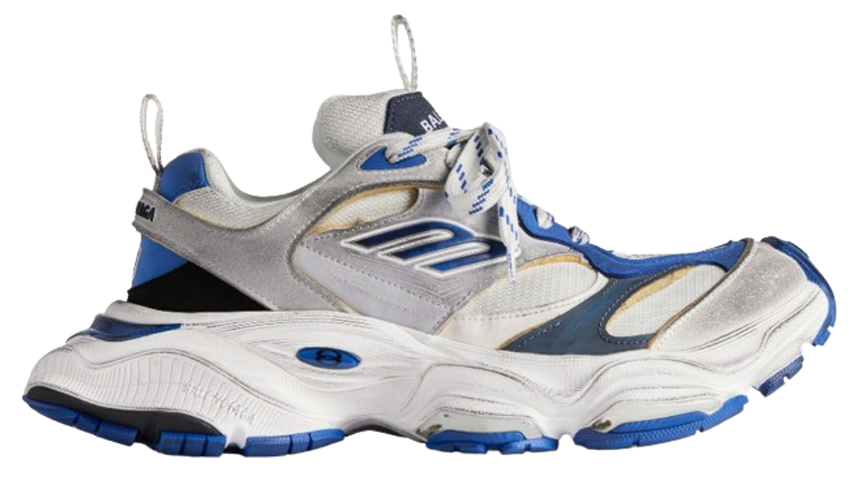 Balenciaga Grey And Blue Cargo Sneakers