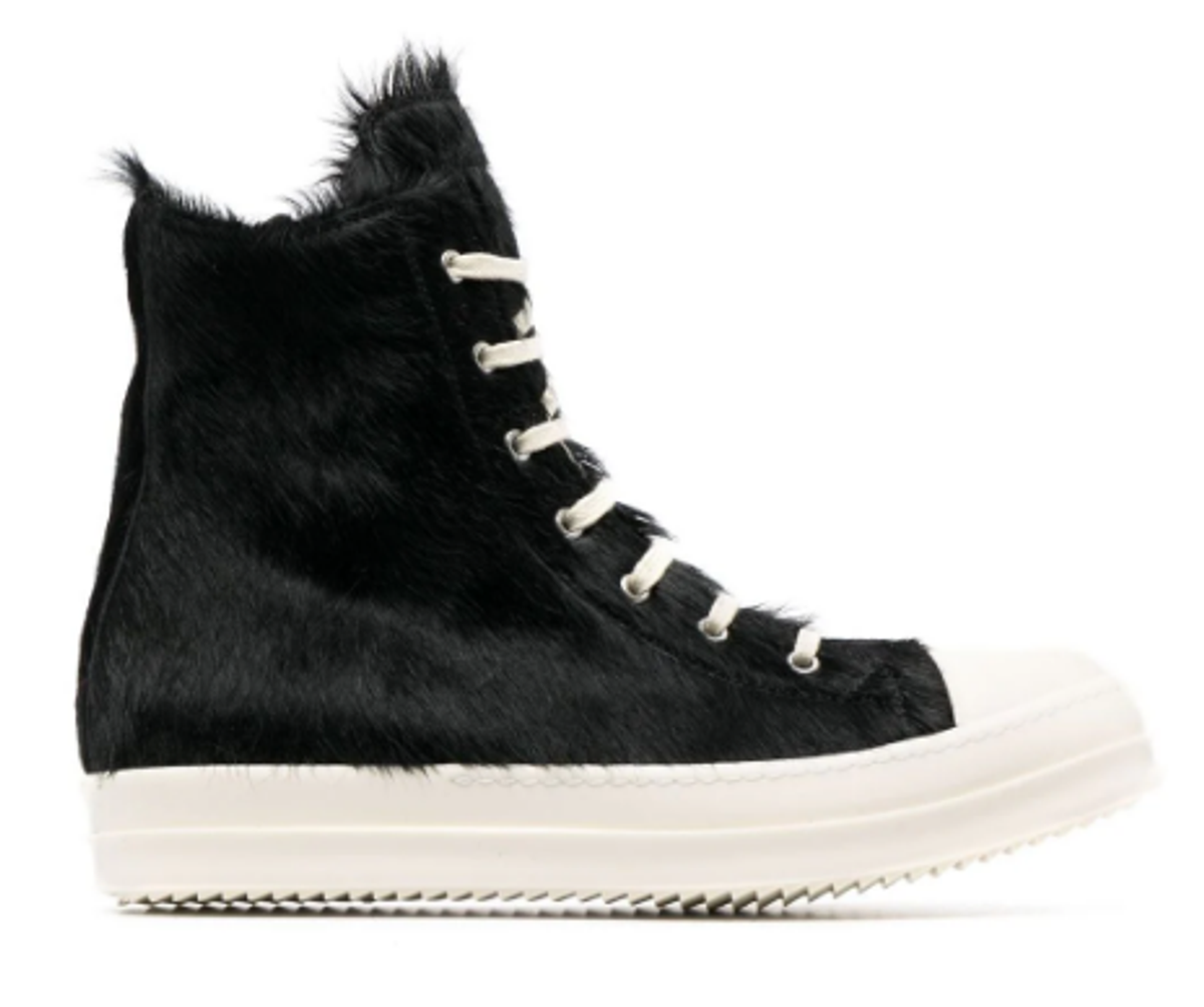 Rick Owens High-Top Shearling Sneakers