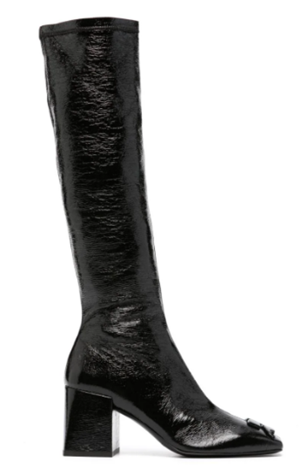 Courreges 75mm Raised-Logo Leather Knee Boots
