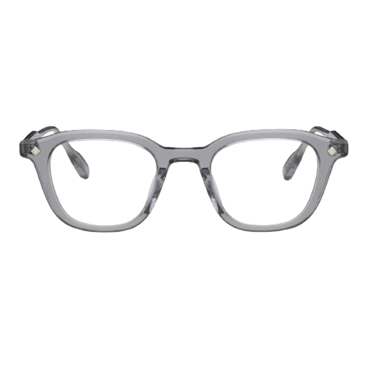 Lunetterie Generale Grey Crystal And Palladium Enigma Glasses