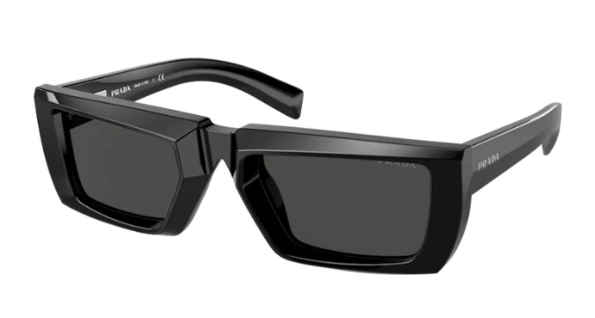 Prada Black Rectangular Plastic Sunglasses