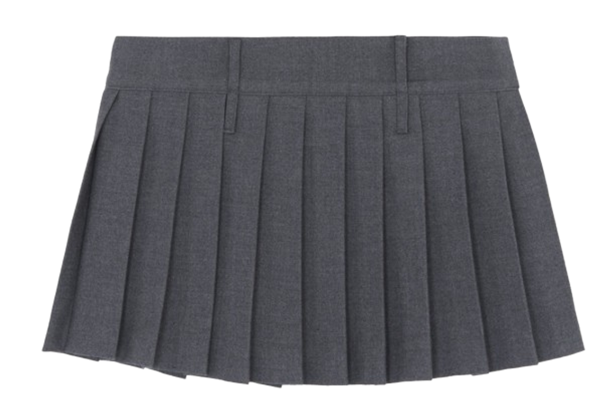 Frankie Shop Dark Grey Melange Blake Mini Pleated Skirt WHAT’S ON THE