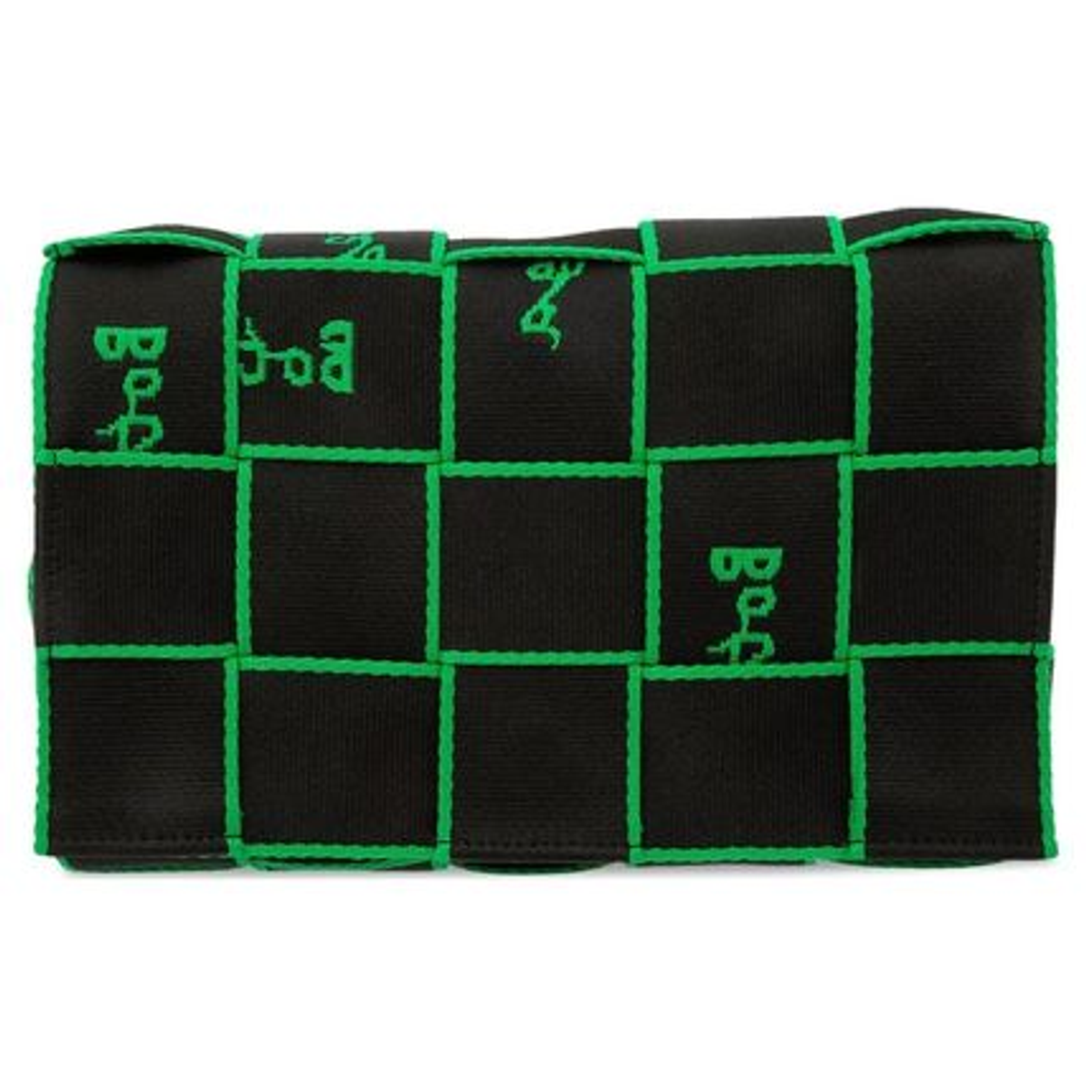 Bottega Veneta Black And Green Small Shoulder Bag