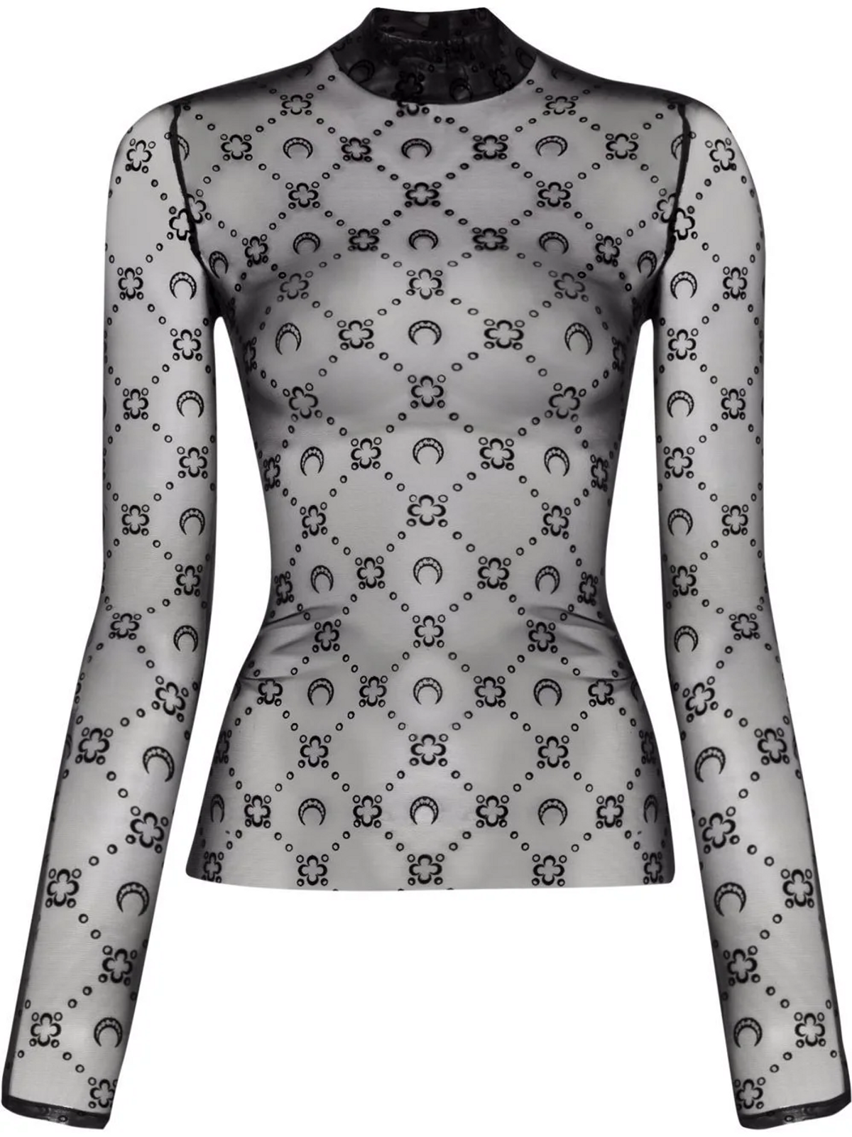 Marine Serre Moonogram flocked mesh top