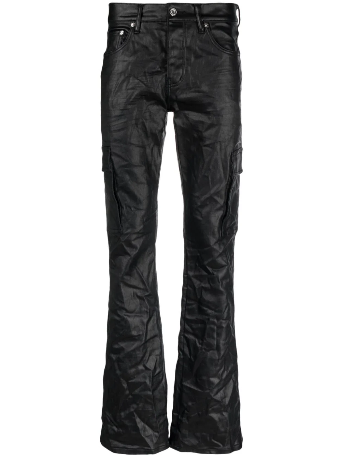 Purple Brand Faux-Leather Bootcut Trousers