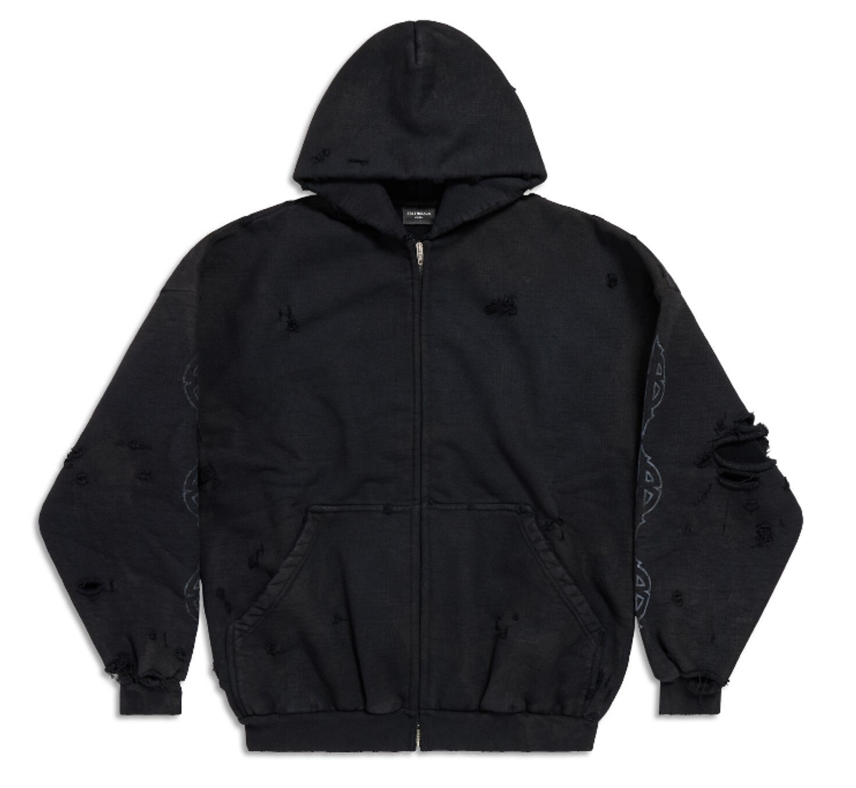 Balenciaga Paris Moon Outerwear Zip-Up Hoodie