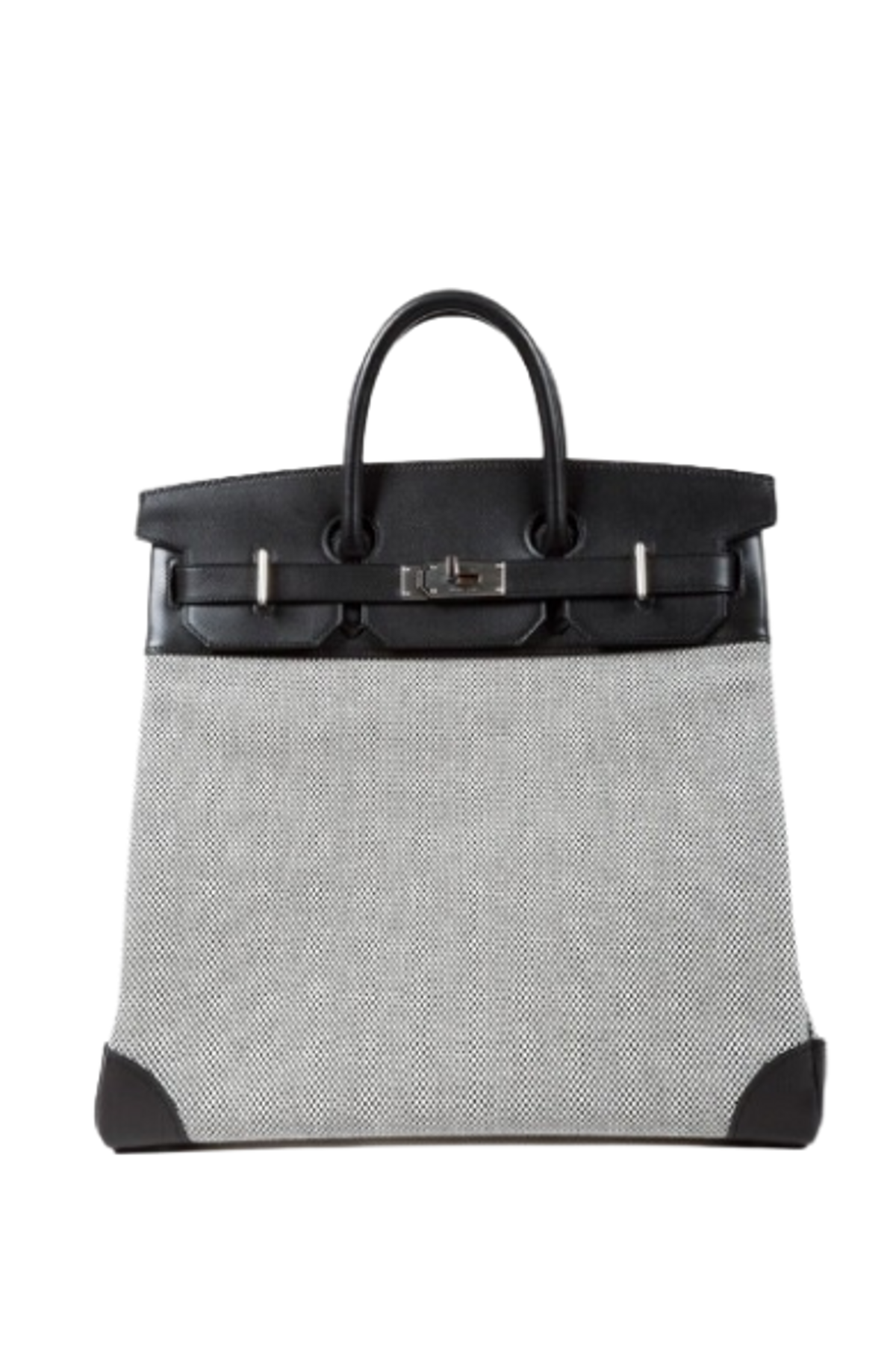 Hermes Black Evercolor and Toile Birkin 40 Bag