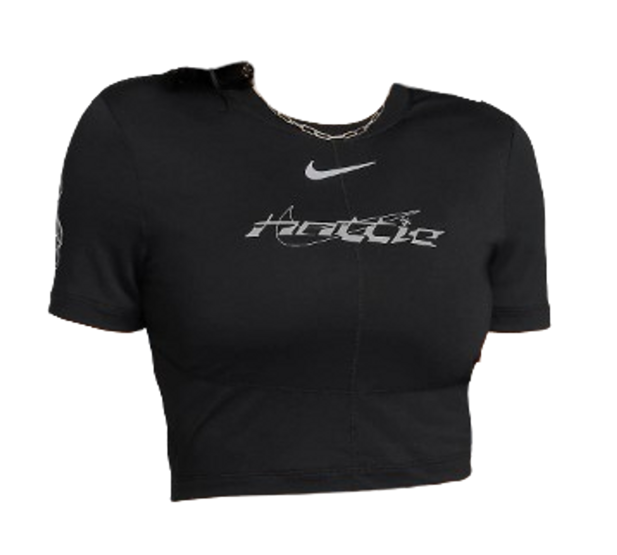 Nike × Megan Thee Stallion Merch Black Slim Cropped T-Shirt
