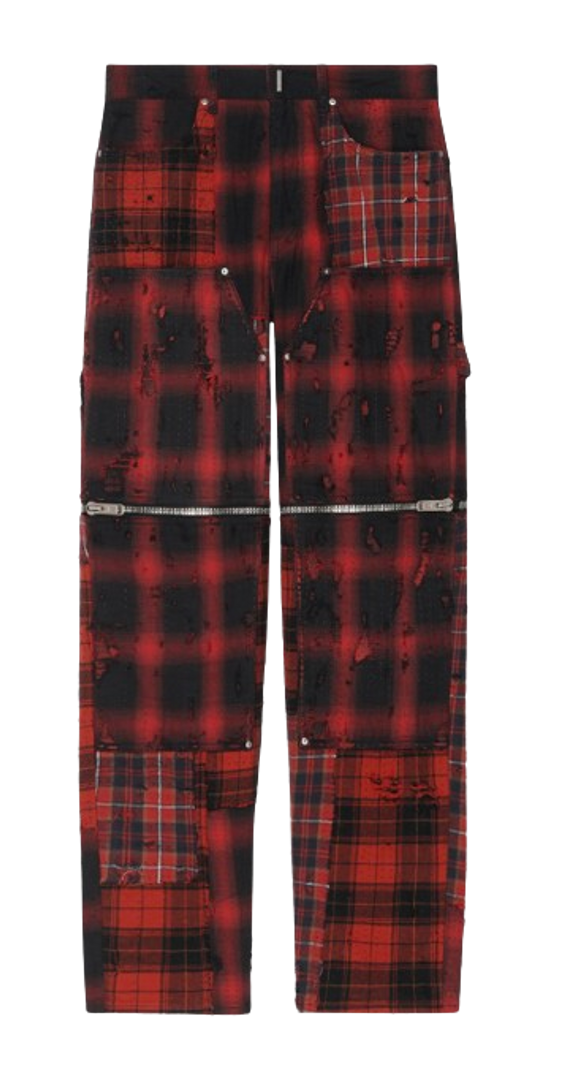 Givenchy detachable pants in Boro-effect destroyed denim