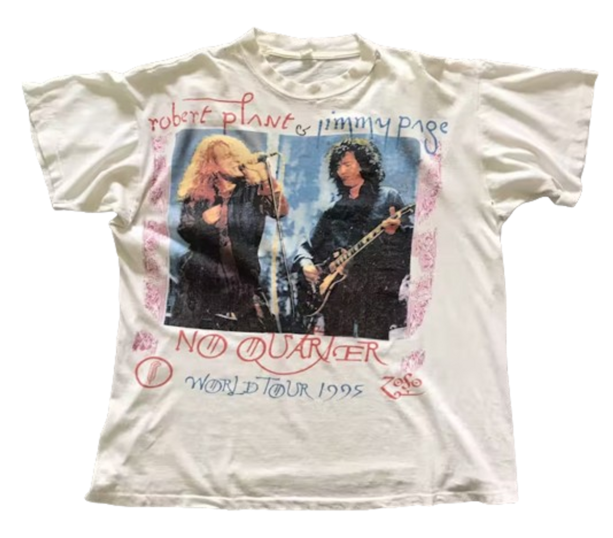 Vintage No Quarter 1995 Led Zeppelin Distressed Band T-Shirt