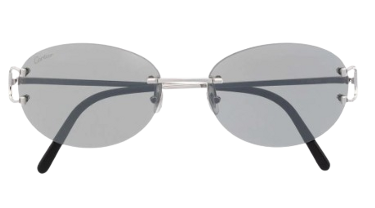 Cartier Logo Engraved Oval Sunglasses